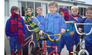 Boys with their bikes